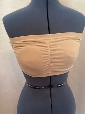 Beige/Nude Strapless Bandeau Top Women